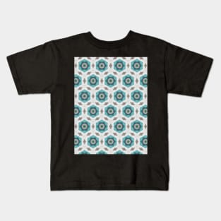 Turquoise Hexagon Pattern Kids T-Shirt